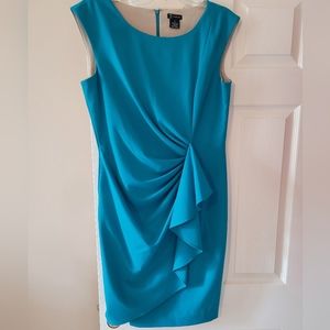 NWOT New Directions Teal Ruched-front Dress Size 12